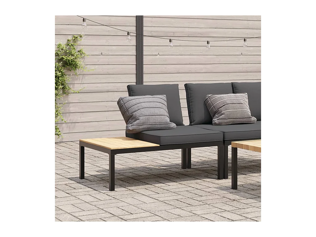 Banc de jardin avec coussins noir aluminium FR627820