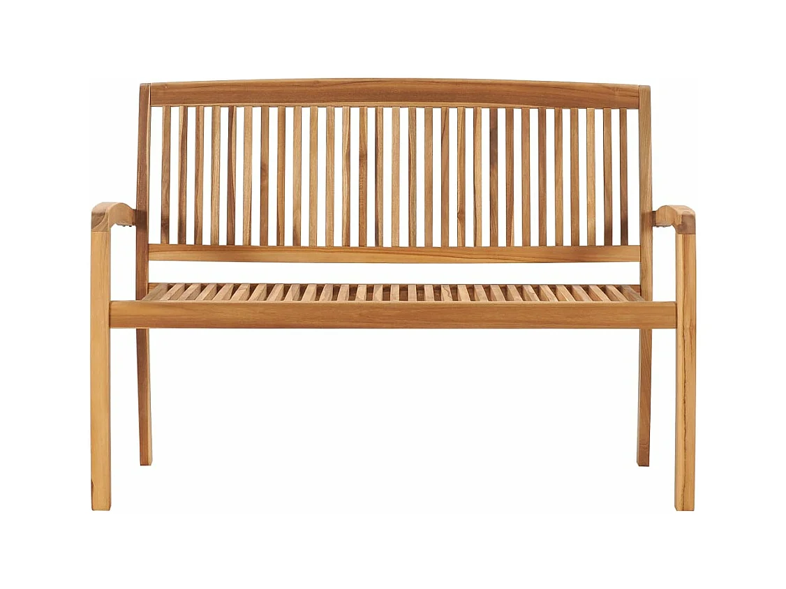 Banc de jardin empilable et coussin 128,5cm Bois de teck massif FR522372