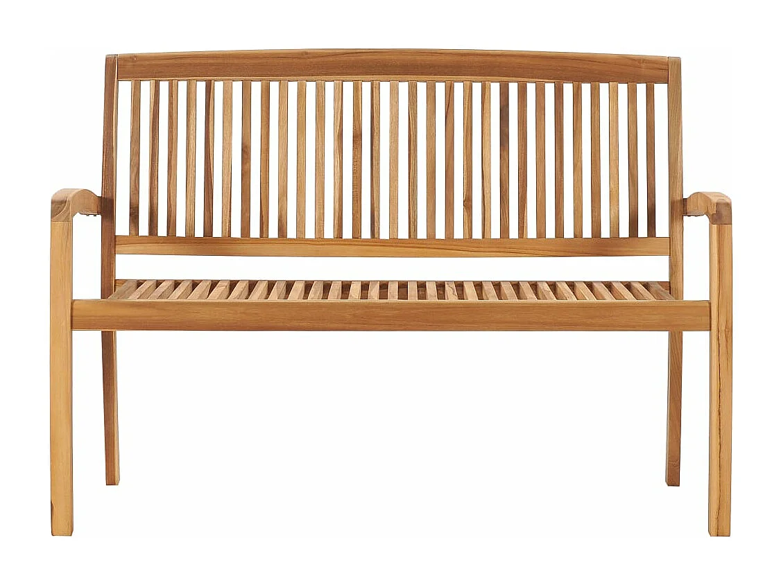 Banc de jardin empilable et coussin 128,5cm Bois de teck massif FR522372