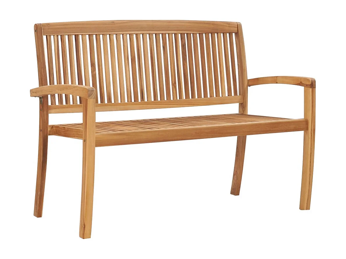 Banco de jardim empilhável c/ almofadão 128,5 cm teca maciça PT513315