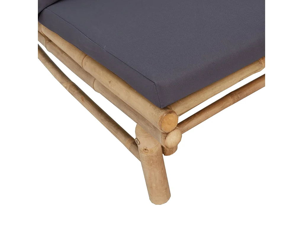 Banc de jardin avec coussins gris foncé bambou FR177382