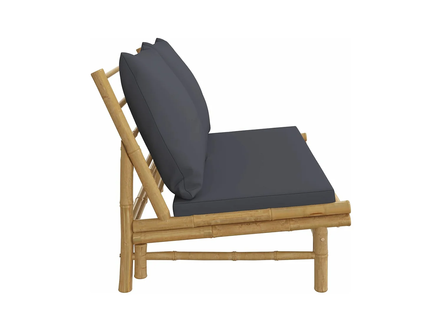 Banc de jardin avec coussins gris foncé bambou FR177382