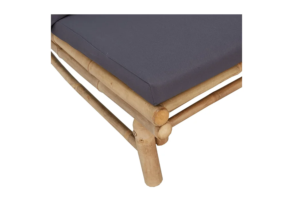 Banc de jardin avec coussins gris foncé bambou FR177382