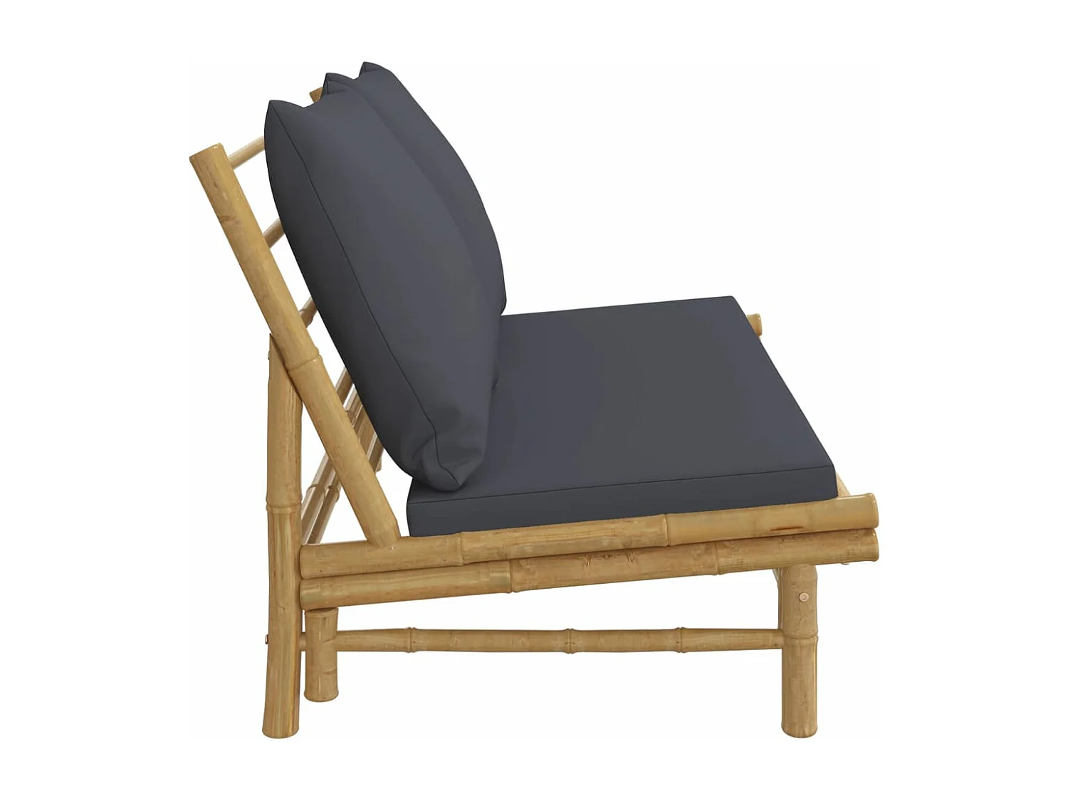 Banc de jardin avec coussins gris foncé bambou FR177382