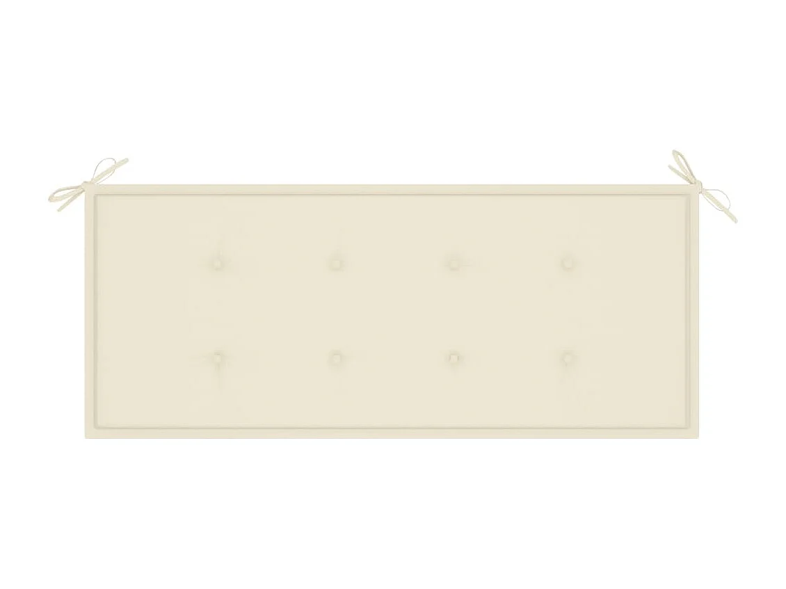 Banc de jardin empilable et coussin 128,5cm Bois de teck massif FR103499