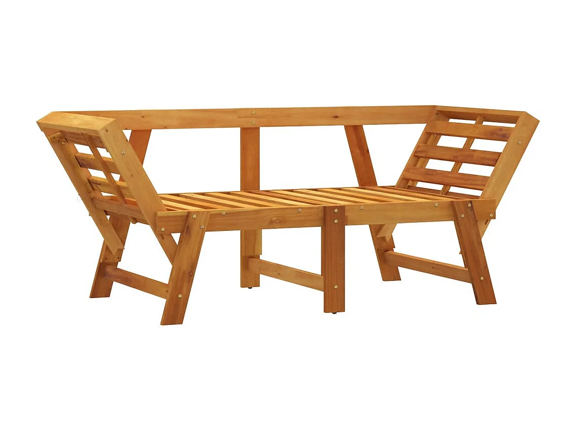 Banc de jardin avec coussins 2 en 1 bois d'acacia massif FR635259