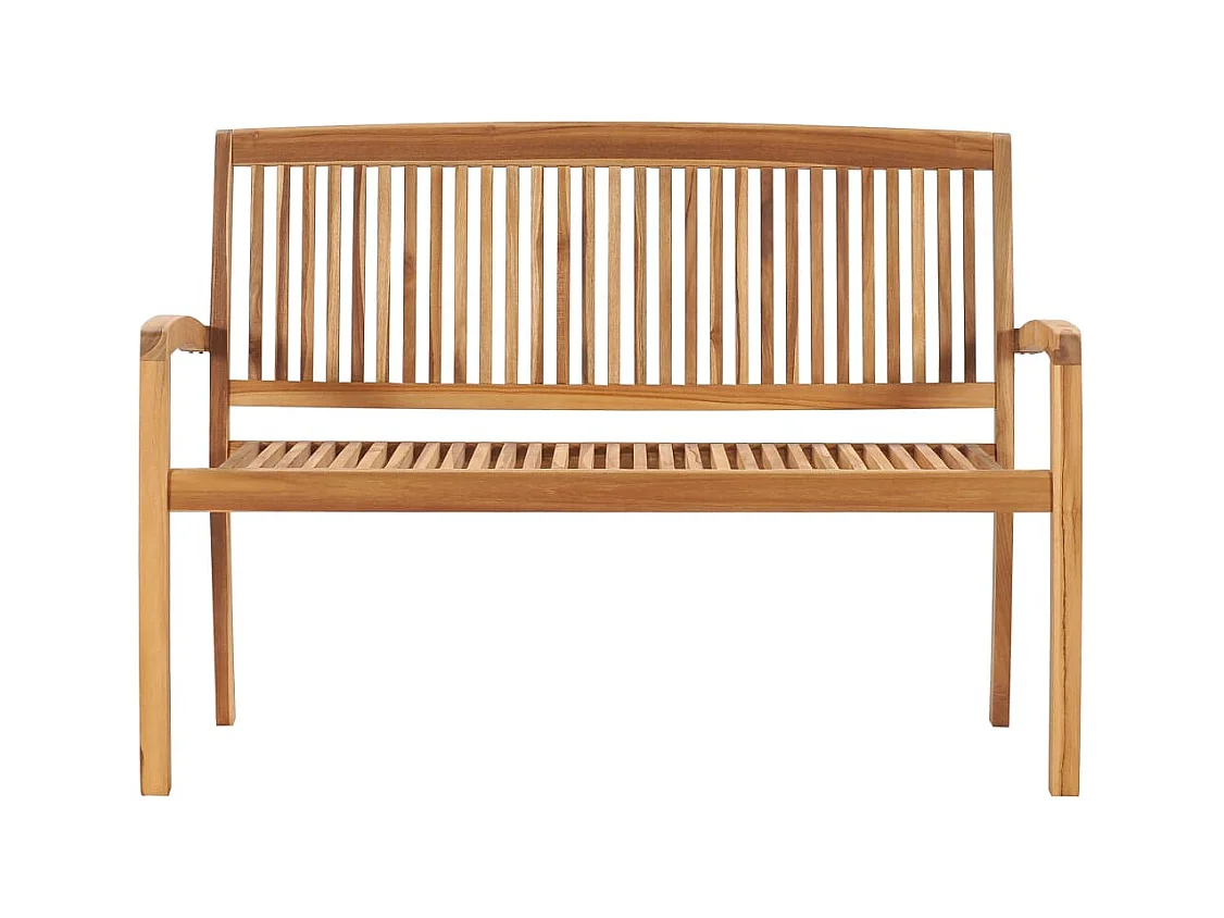 Banc de jardin empilable et coussin 128,5cm Bois de teck massif FR405971