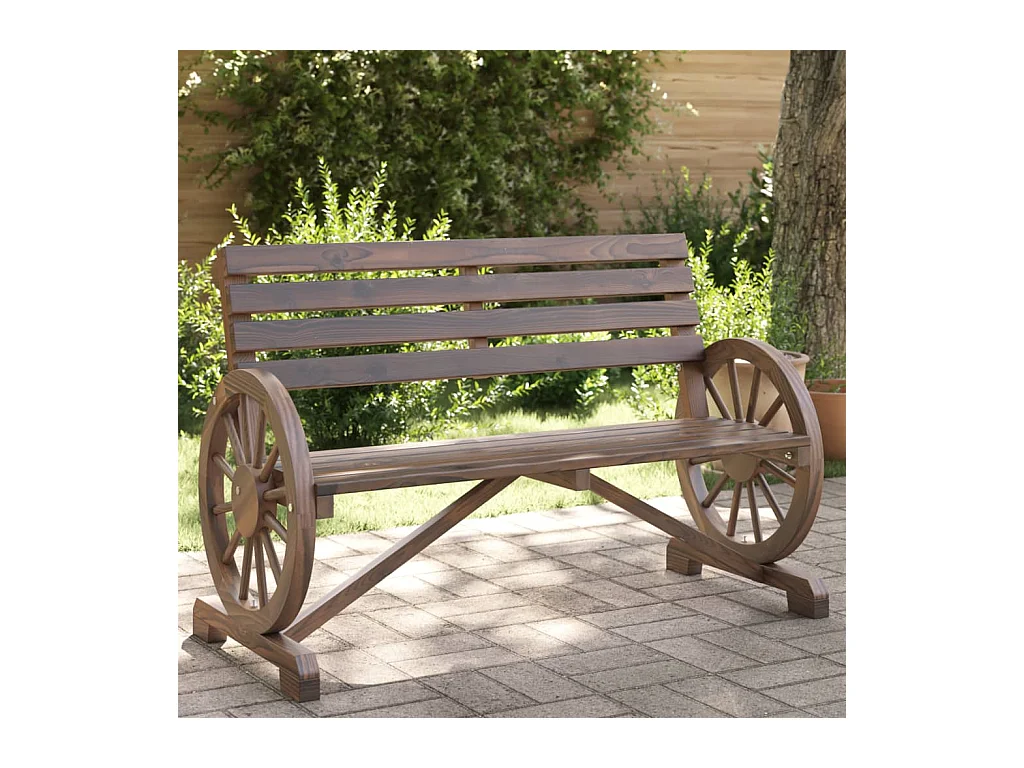 Banc de jardin 2 places bois de sapin massif FR726857
