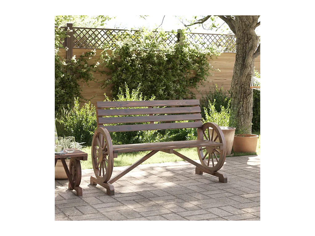 Banc de jardin 2 places bois de sapin massif FR726857