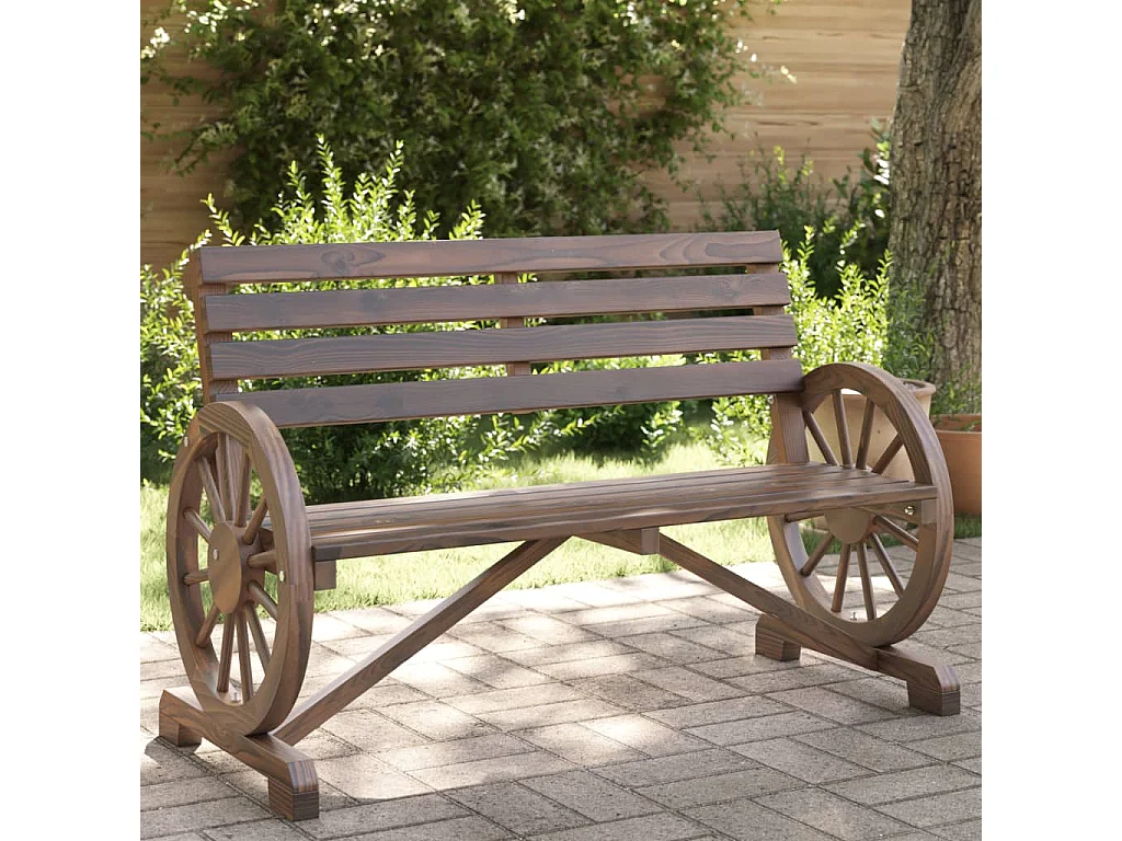 Banc de jardin 2 places bois de sapin massif FR726857