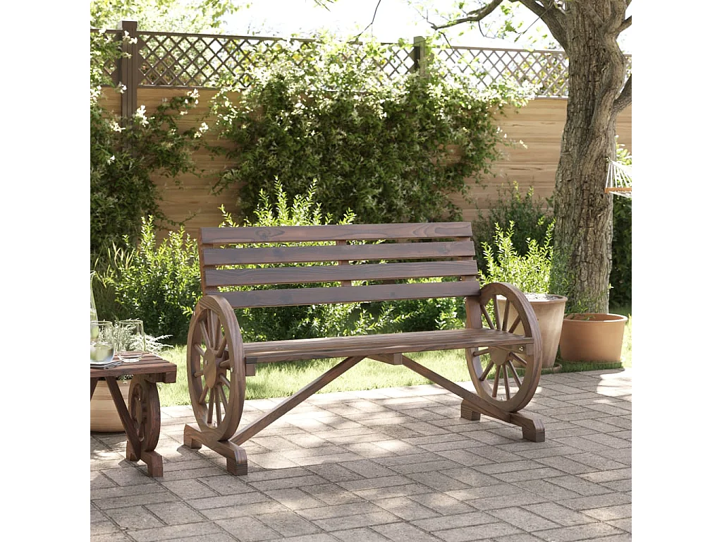 Banc de jardin 2 places bois de sapin massif FR726857