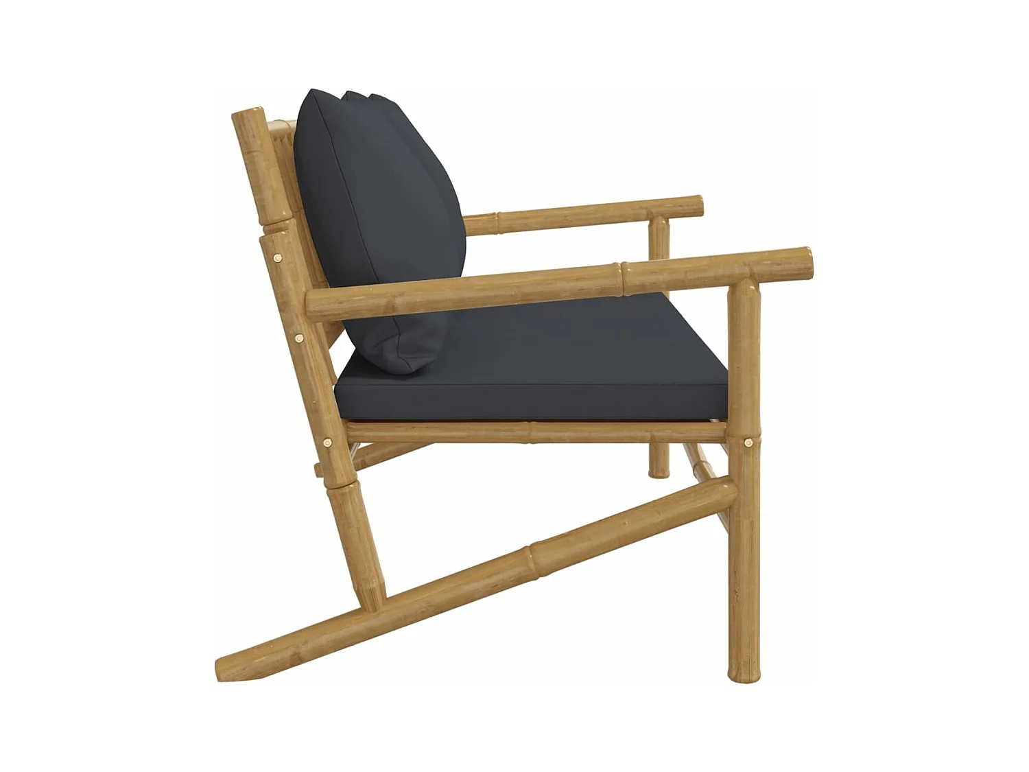 Banc de jardin avec coussins gris foncé bambou FR269273