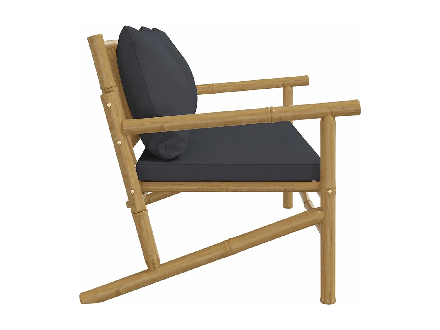 Banc de jardin avec coussins gris foncé bambou FR269273