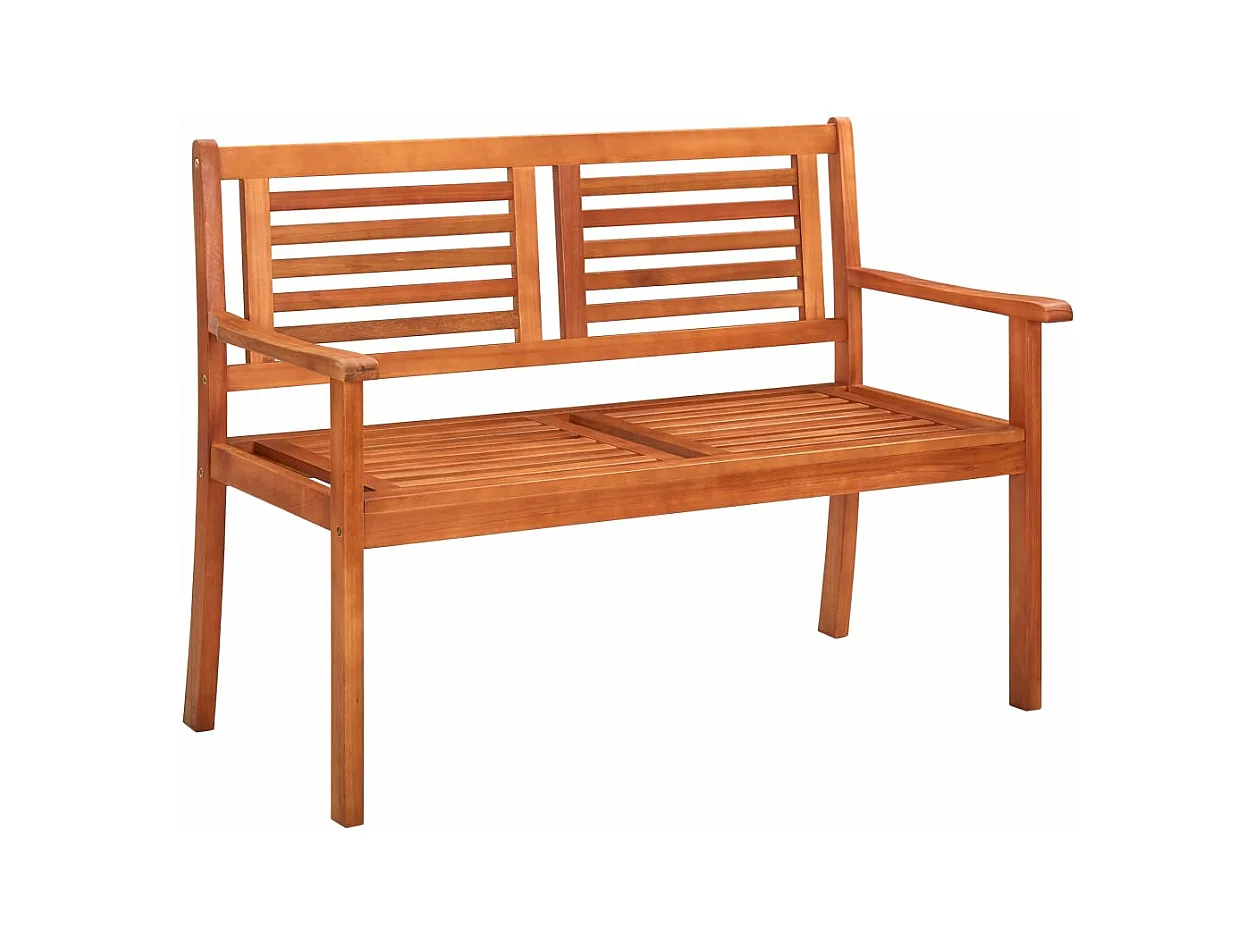 Banc de jardin 2 places avec coussin 120 cm Bois d'eucalyptus FR914438