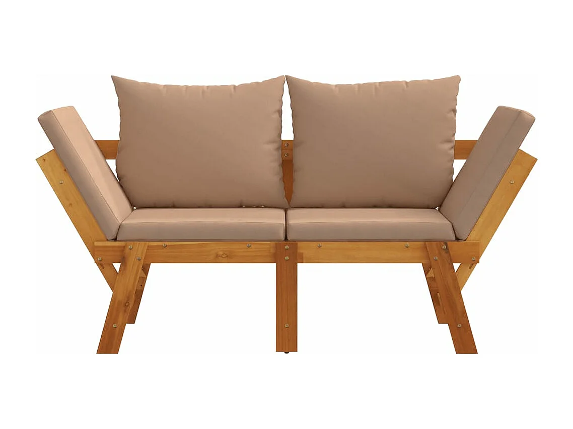 Banc de jardin avec coussins 2 en 1 bois d'acacia massif FR827571