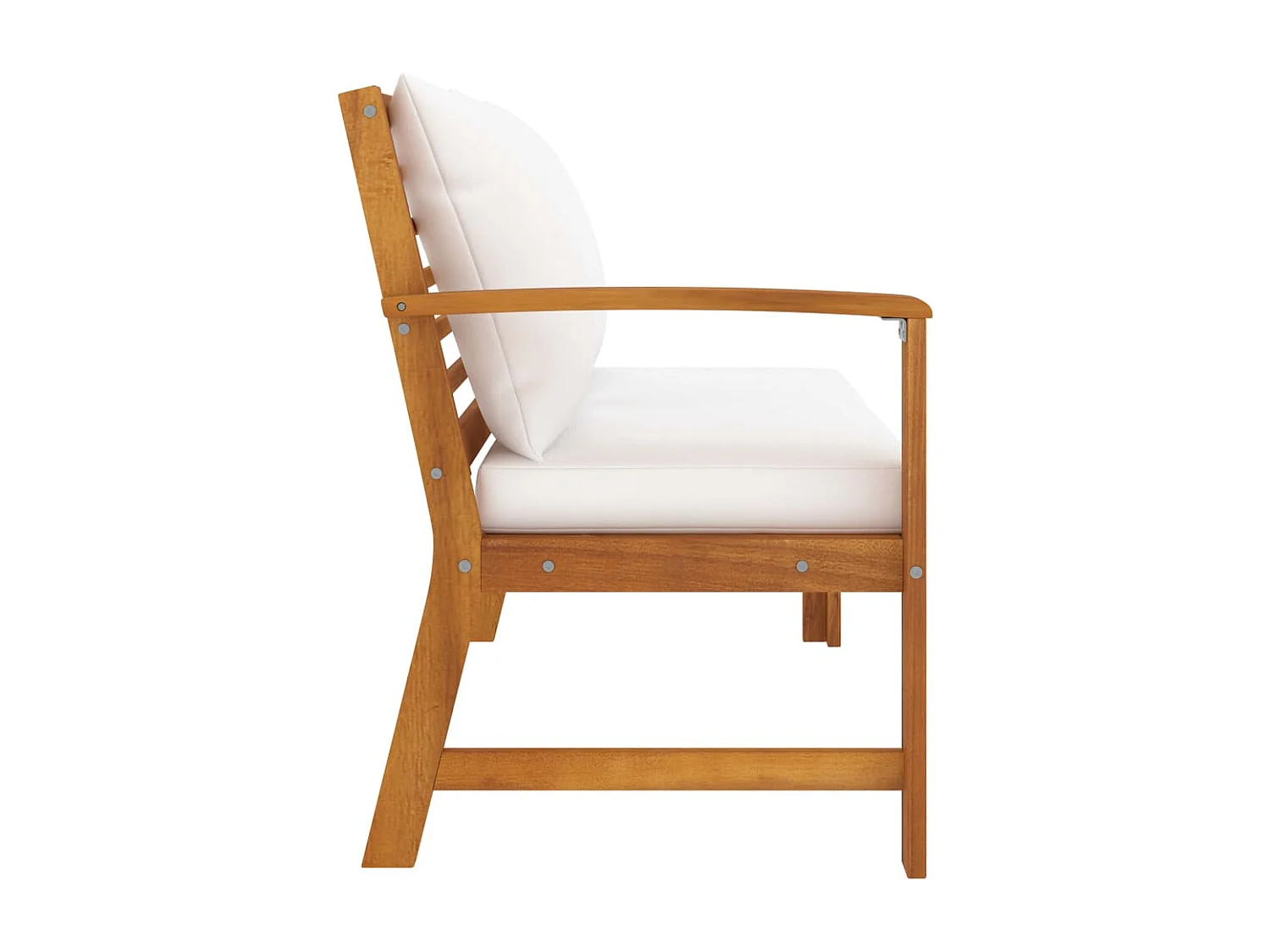 Banc de jardin 114,5 cm avec coussin crème Bois solide d'acacia FR764612