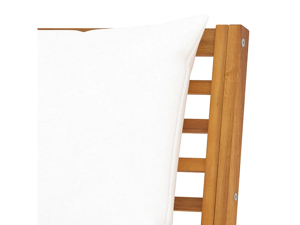Banc de jardin 114,5 cm avec coussin crème Bois solide d'acacia FR764612