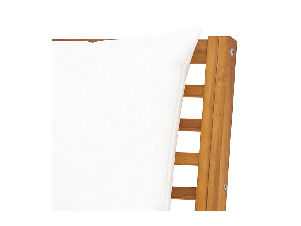 Banc de jardin 114,5 cm avec coussin crème Bois solide d'acacia FR764612