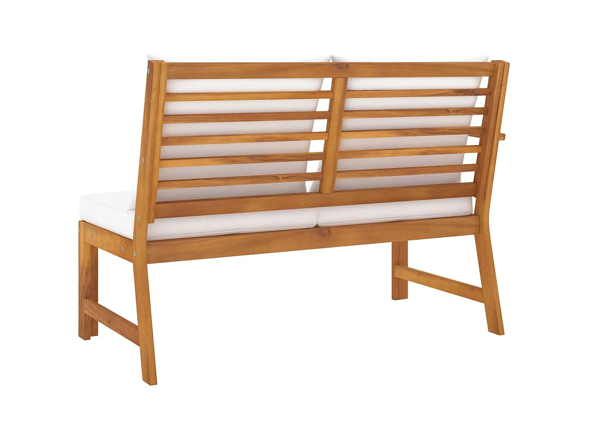 Banc de jardin 114,5 cm avec coussin crème Bois solide d'acacia FR764612