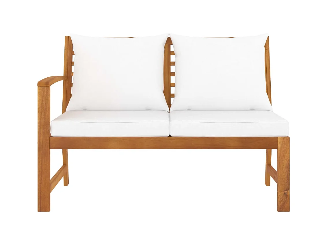 Banc de jardin 114,5 cm avec coussin crème Bois solide d'acacia FR764612