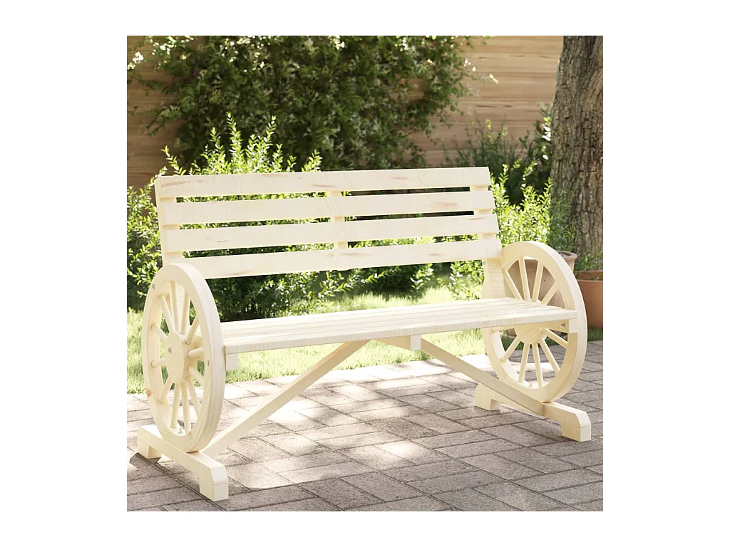 Banc de jardin 2 places bois de sapin massif FR678902
