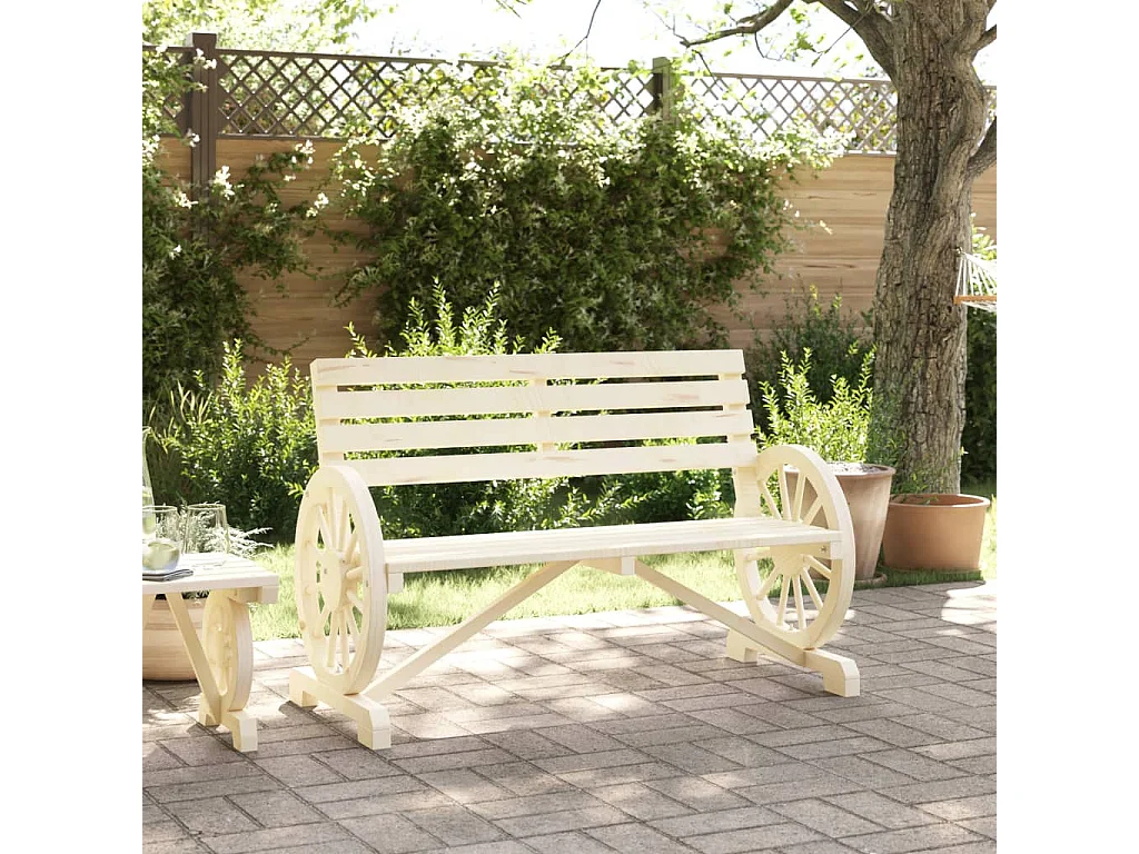 Banc de jardin 2 places bois de sapin massif FR678902