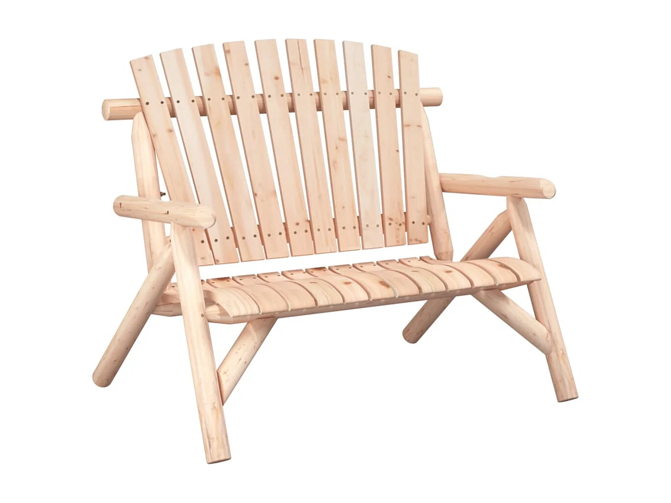 Banc de jardin à 2 places 119x85x98 cm bois massif d'épicéa FR458654