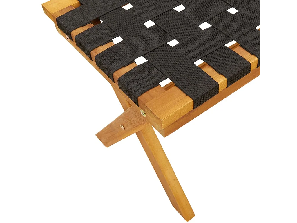 Banc de jardin noir bois massif d'acacia et tissu FR327508