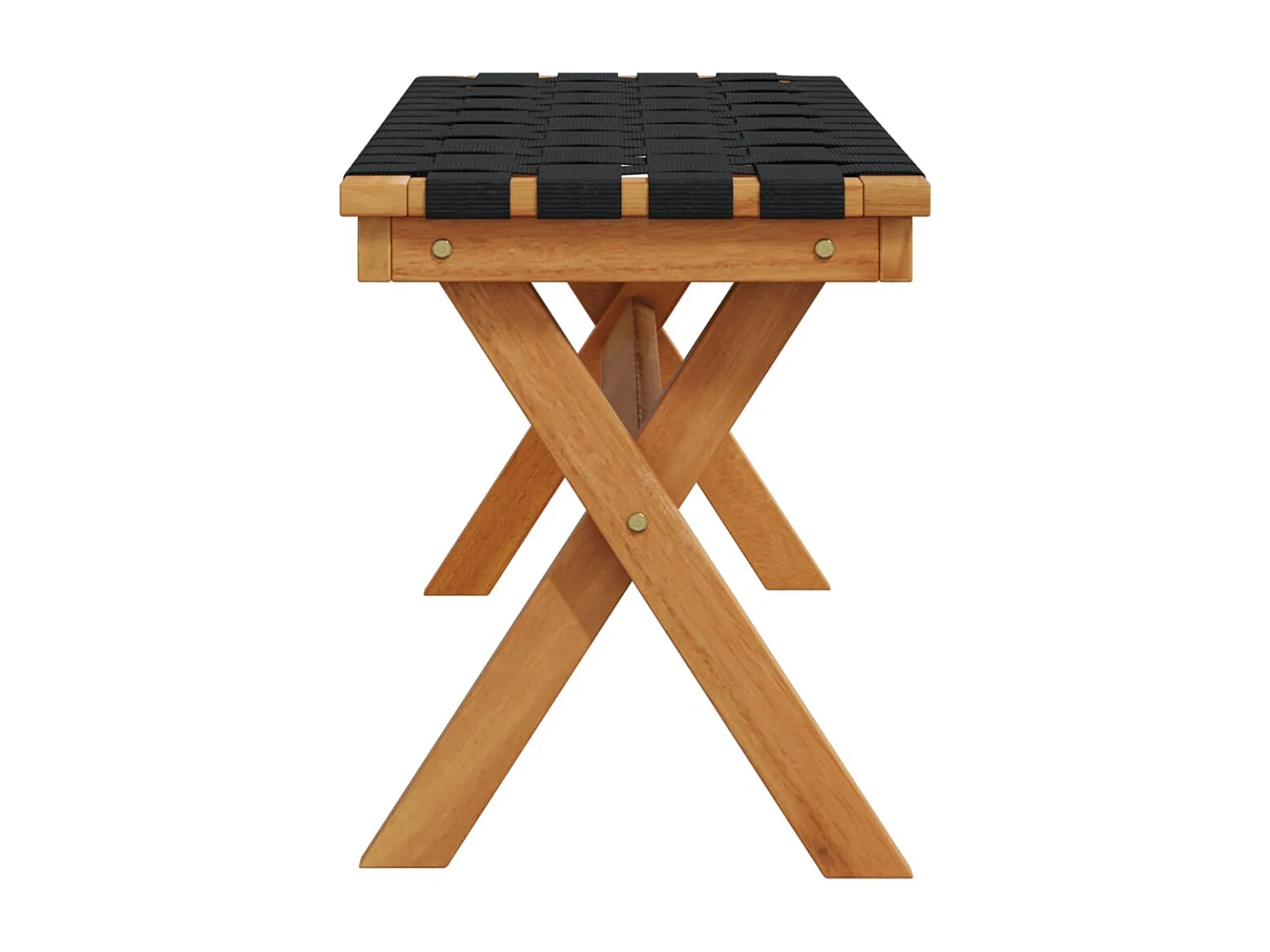 Banc de jardin noir bois massif d'acacia et tissu FR327508