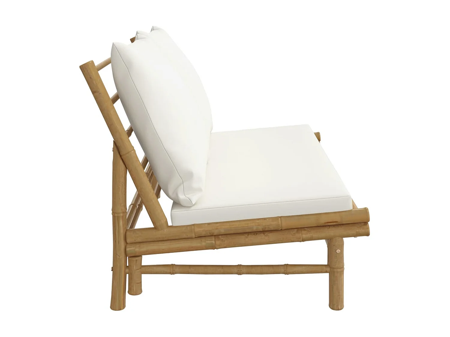 Banc de jardin avec coussins blanc crème bambou FR349969