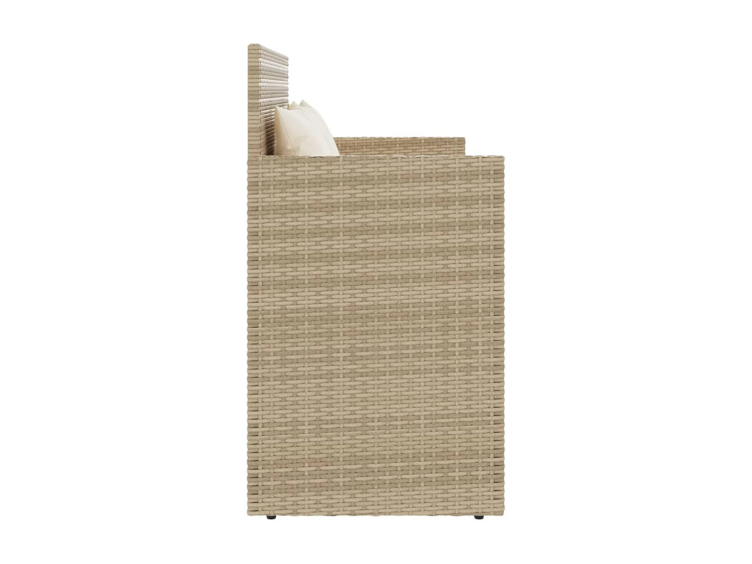 Banc de jardin avec coussins beige résine tressée FR941498