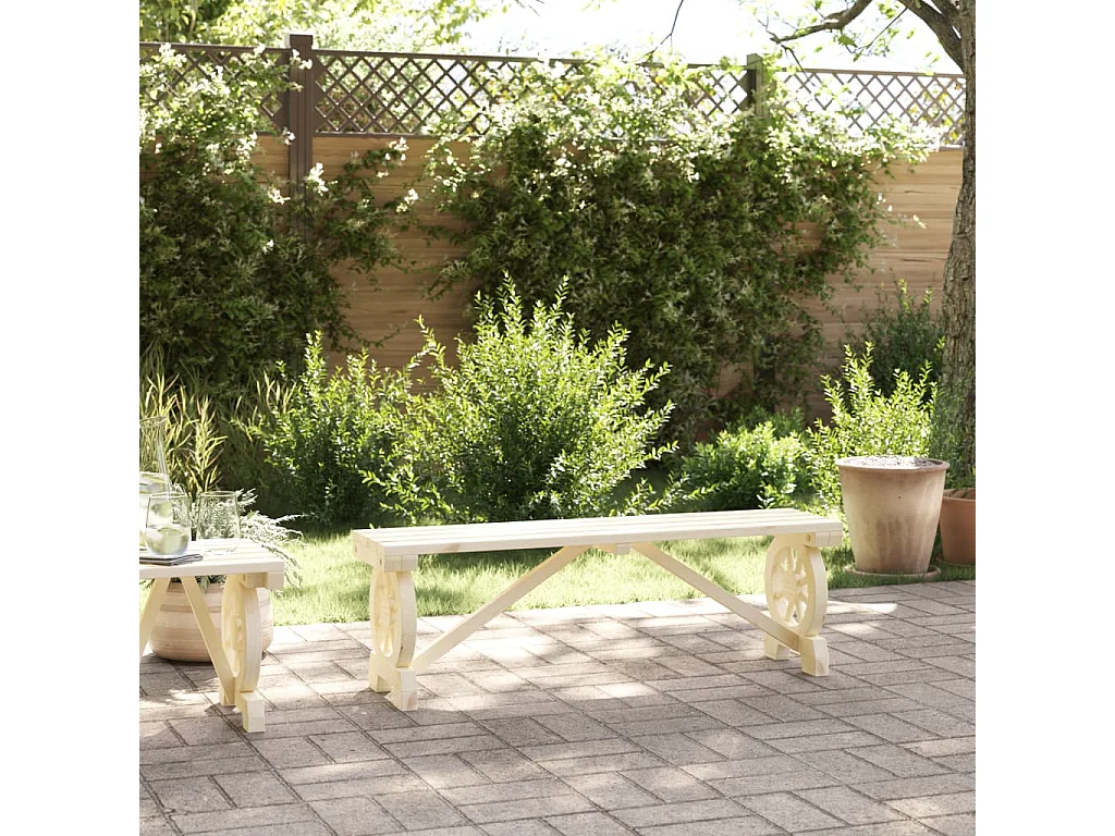 Banco de jardín madera maciza abeto 115 cm ES166697