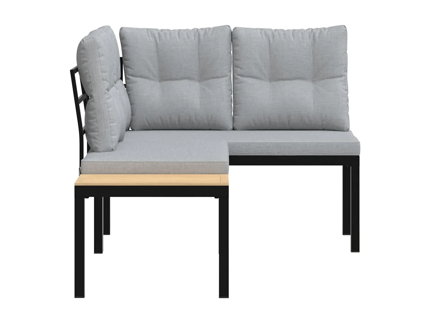 Lot de 2 Bancs de jardin avec coussins acier enduit de poudre FR248873