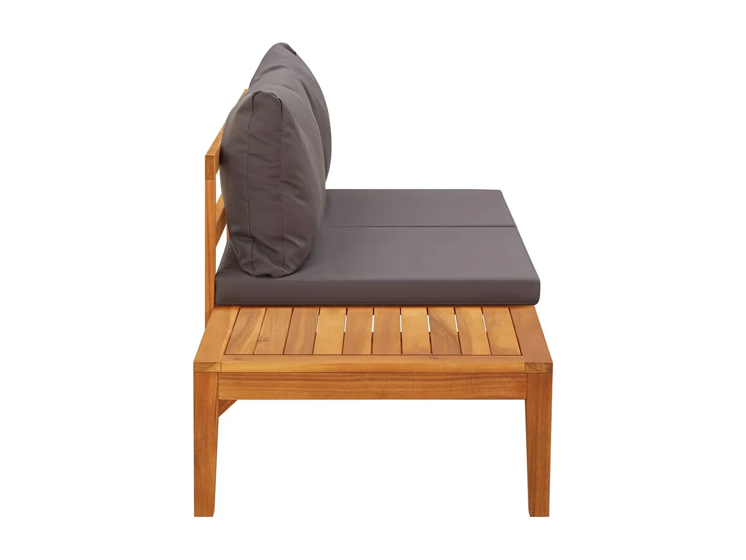 Tuinbank met tafel en donkergrijze kussens massief acaciahout BE226370