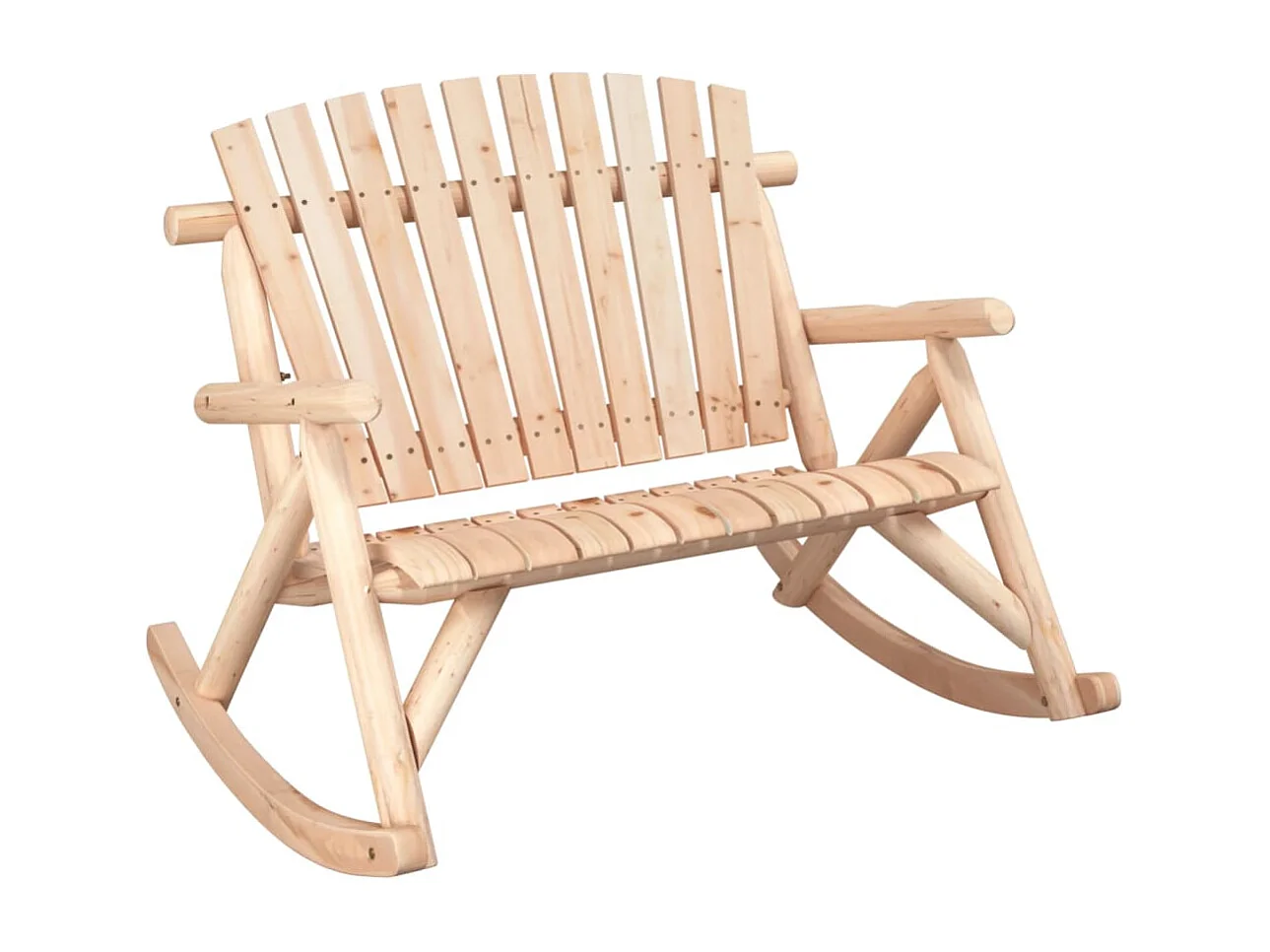 Banc à bascule jardin 2 places 123x96x102 cm bois massif épicéa FR936469