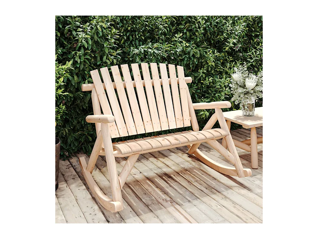 Schommelbank 2-zits 123x96x102 cm massief vurenhout BE383937