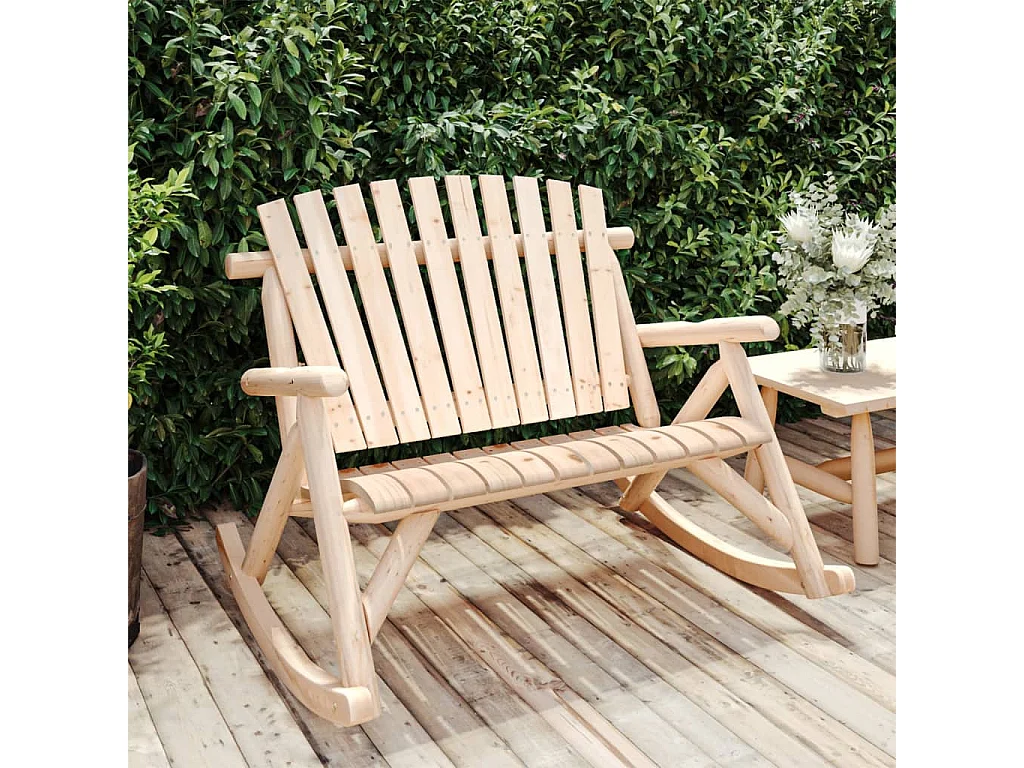 Banc à bascule jardin 2 places 123x96x102 cm bois massif épicéa FR936469