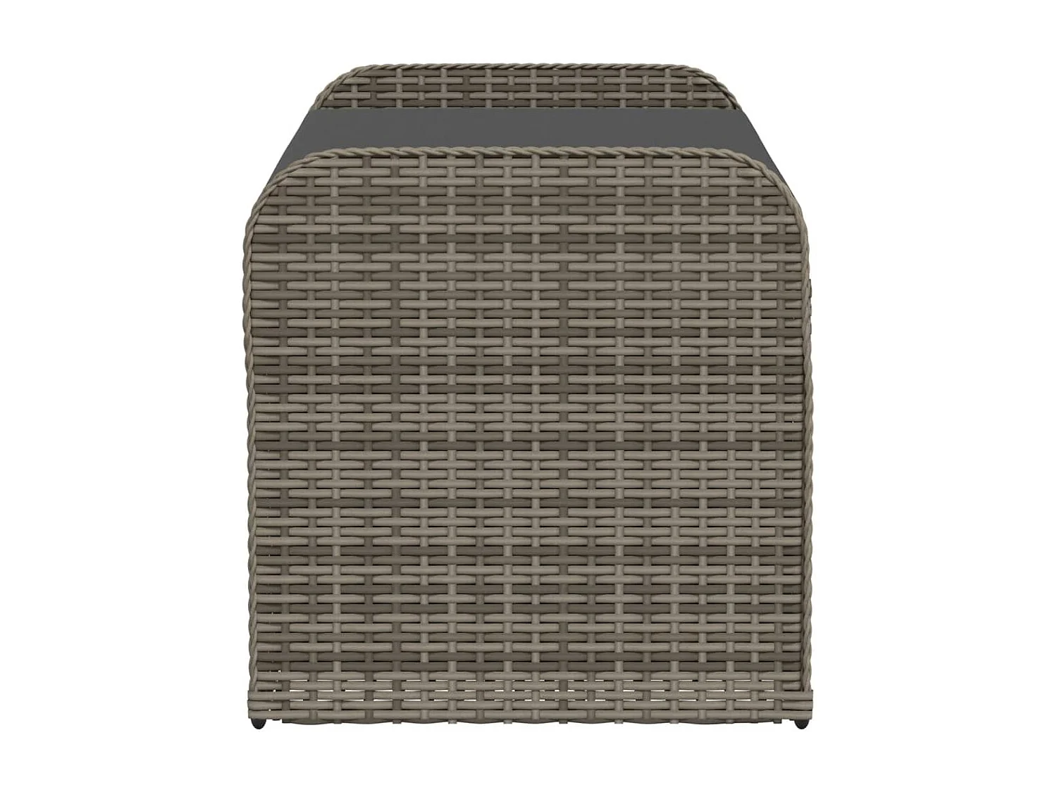 Banc de rangement avec coussin gris 115x51x52 cm résine tressée FR506722