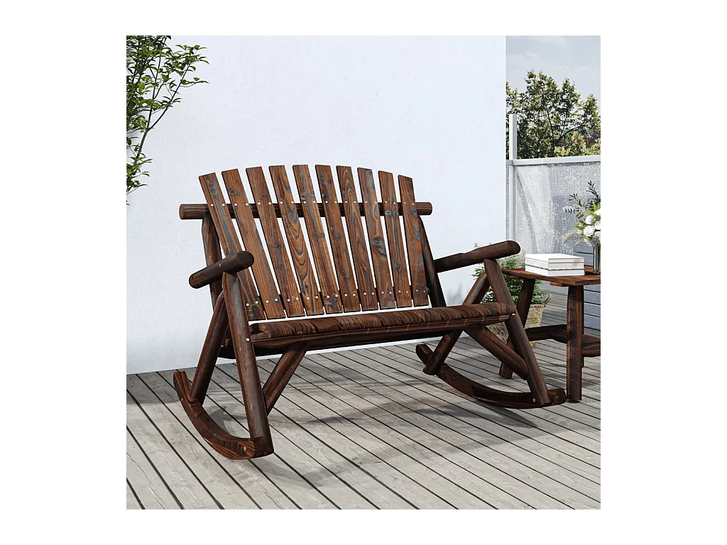 Banc à bascule jardin 2 places 123x96x102 cm bois massif épicéa FR165002