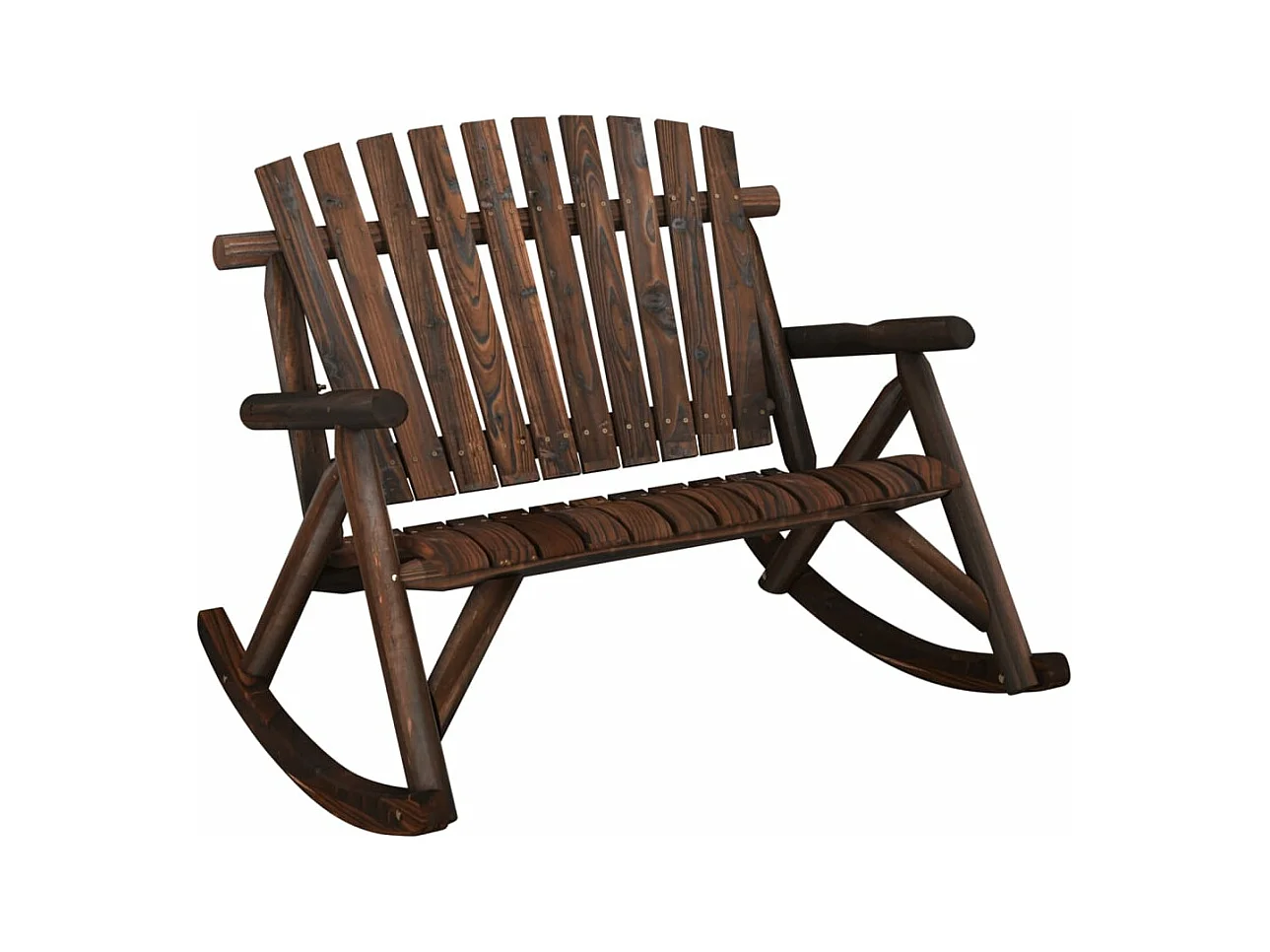Banc à bascule jardin 2 places 123x96x102 cm bois massif épicéa FR165002