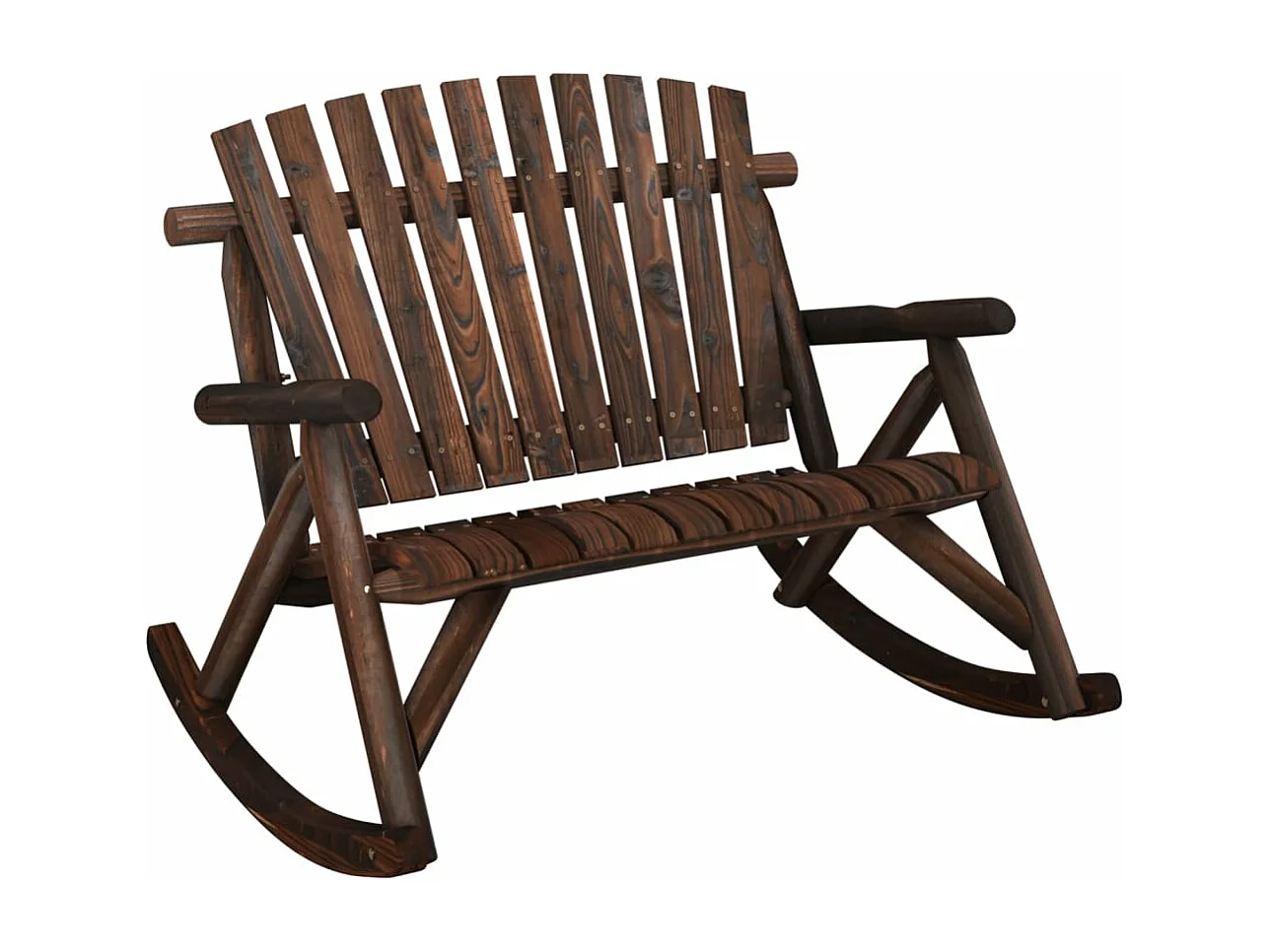 Banc à bascule jardin 2 places 123x96x102 cm bois massif épicéa FR165002
