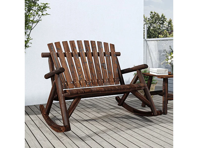 Banc à bascule jardin 2 places 123x96x102 cm bois massif épicéa FR165002