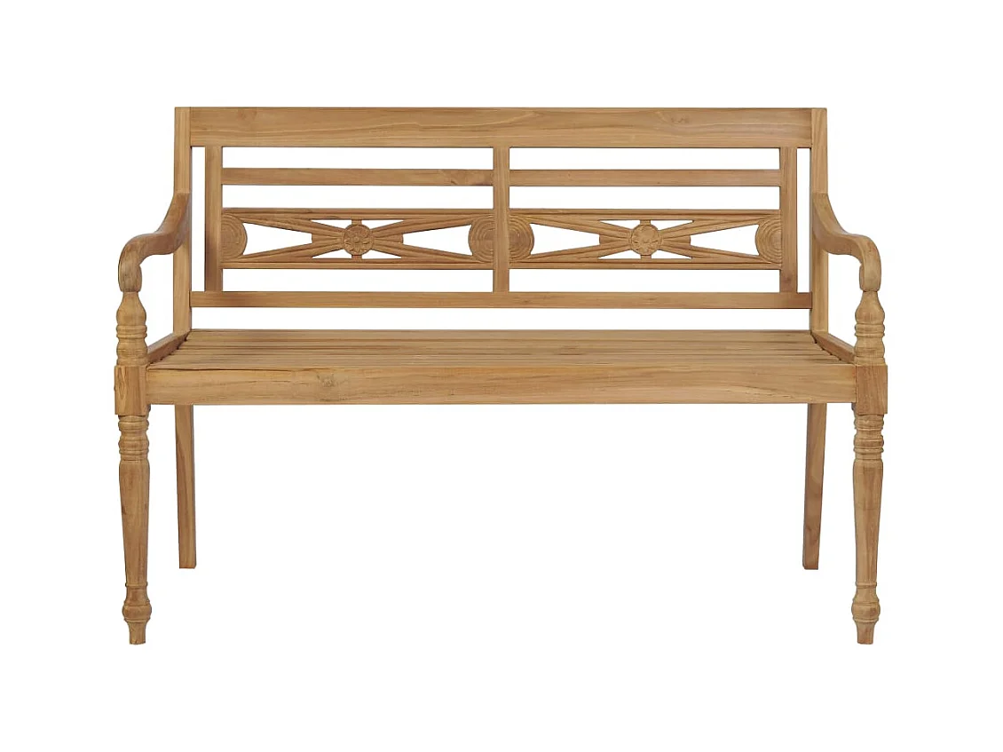 Banc Batavia avec coussin bleu 120 cm Bois de teck massif FR553530