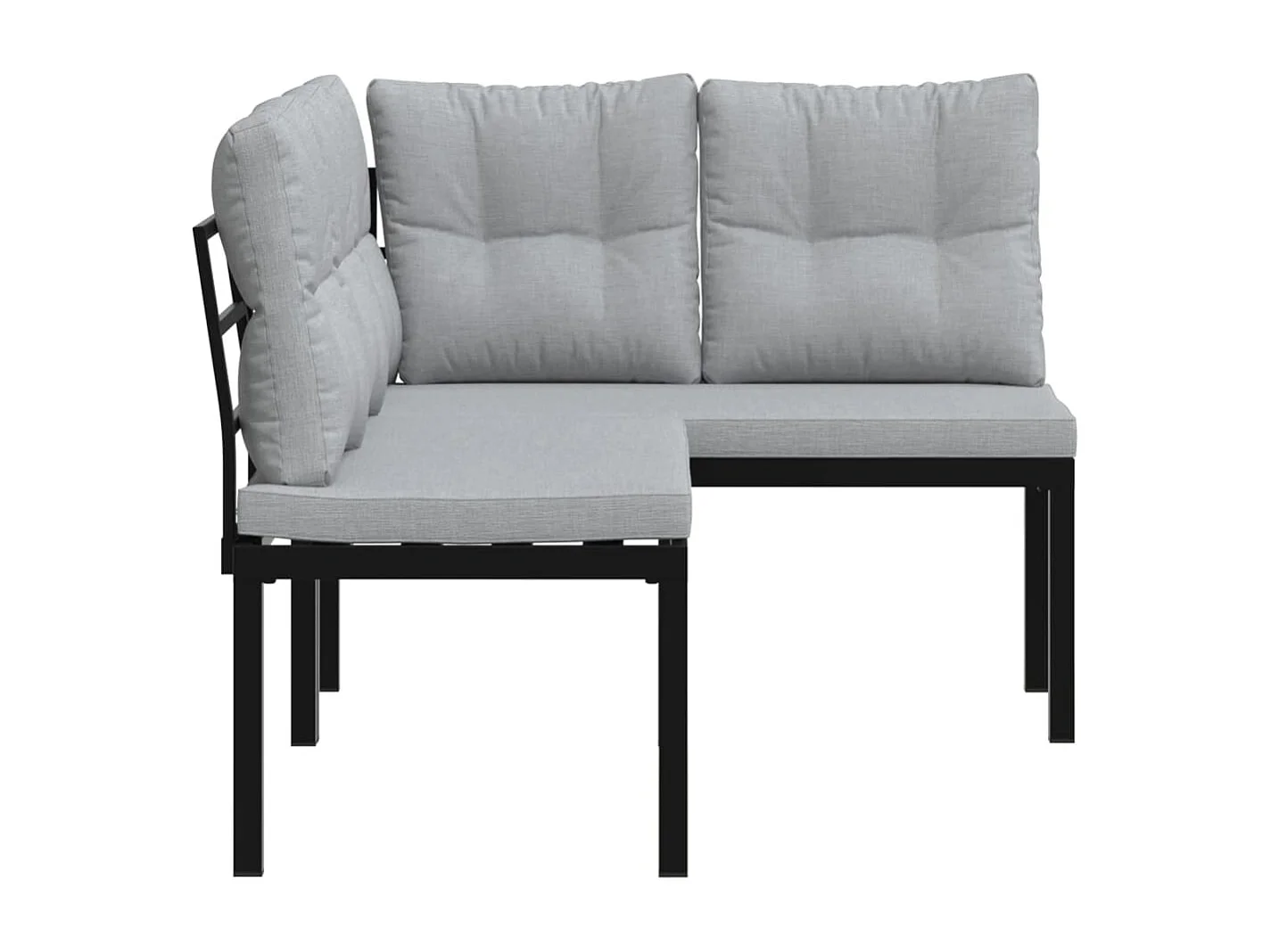 Lot de 2 Bancs de jardin avec coussins acier enduit de poudre FR261207