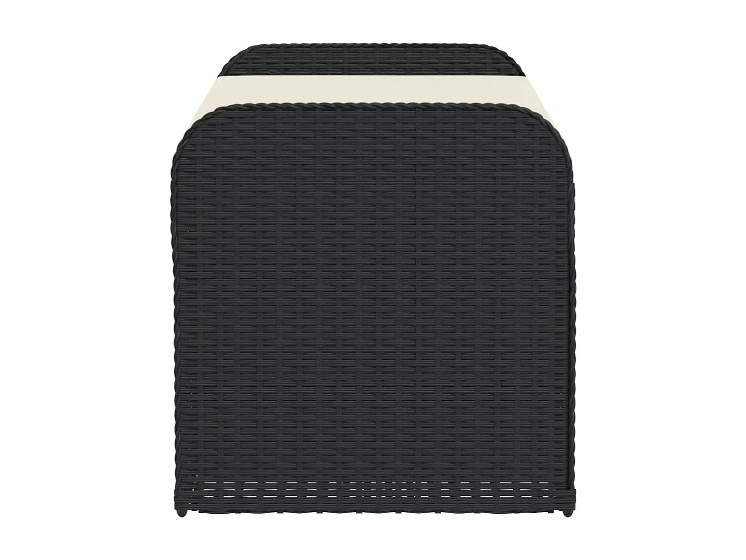 Banc de rangement avec coussin noir 115x51x52 cm résine tressée FR917854