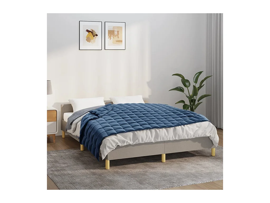 Couverture lestée Bleu 150x200 cm 11 kg Tissu FR375163