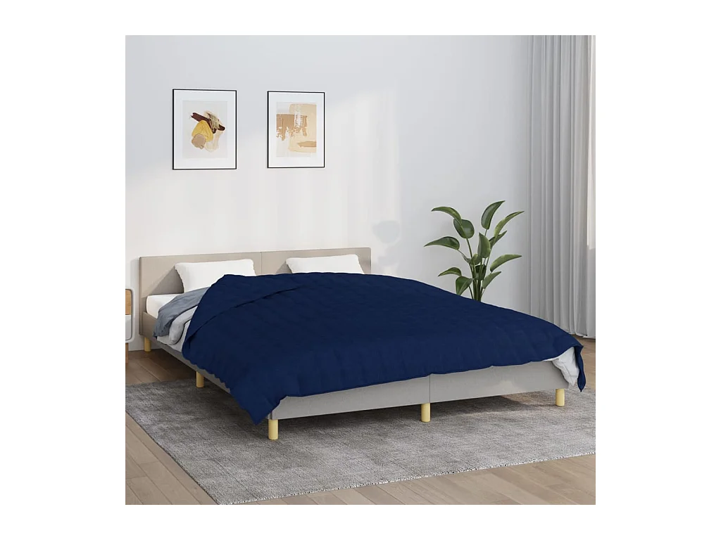 Couverture lestée Bleu 220x230 cm 15 kg Tissu FR288915