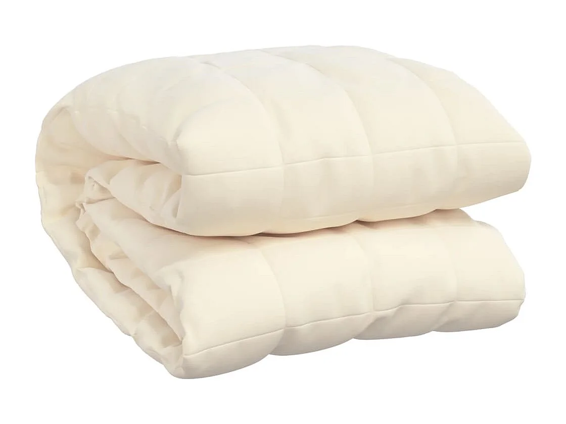 Couverture lestée Crème clair 122x183 cm 5 kg Tissu FR869604