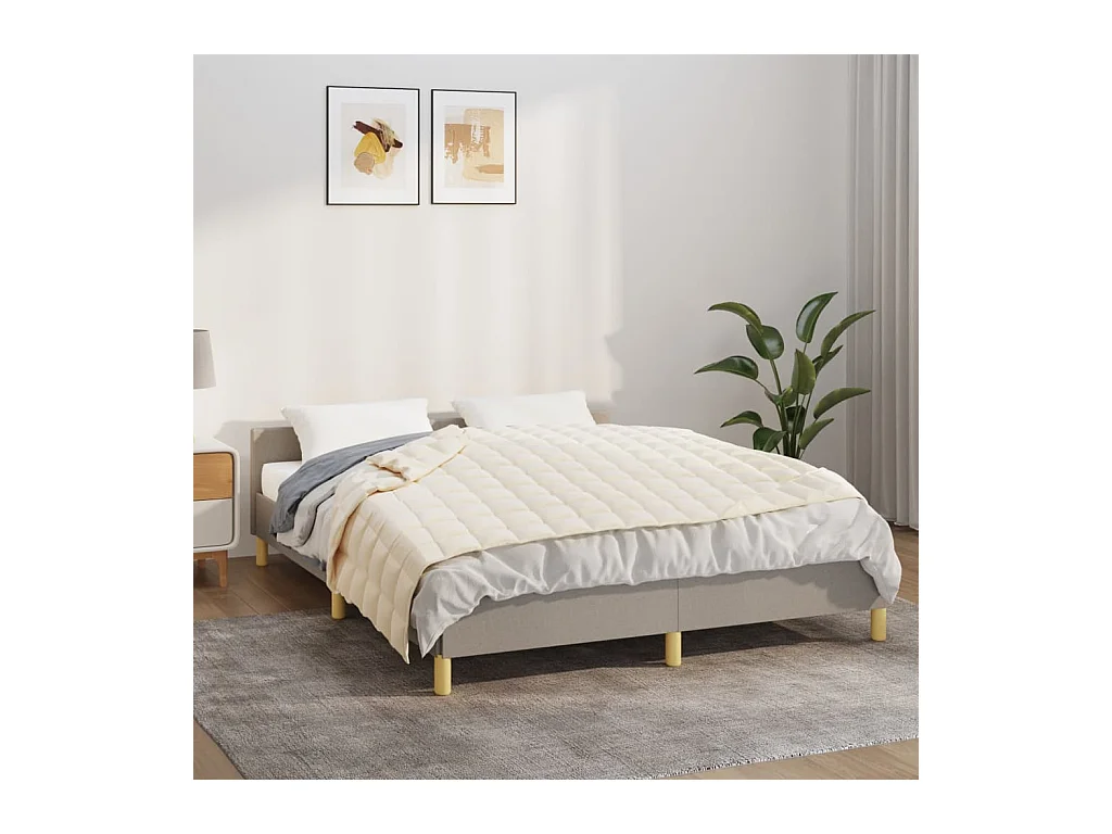 Couverture lestée Crème clair 122x183 cm 5 kg Tissu FR869604