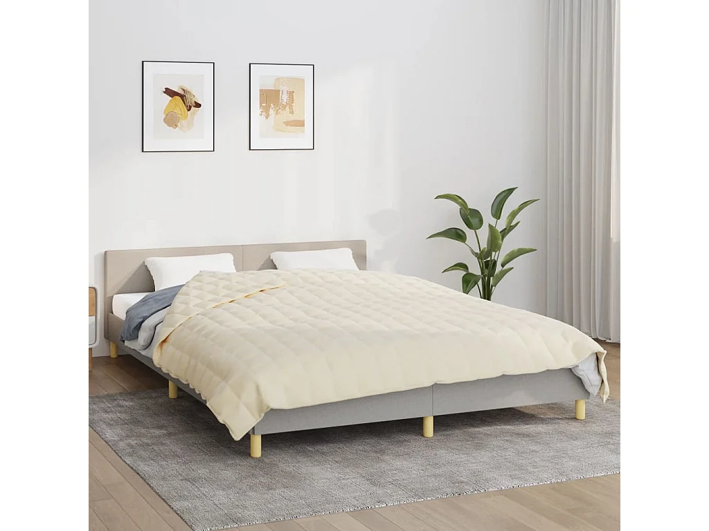 Couverture lestée Crème clair 220x240 cm 11 kg Tissu FR151586